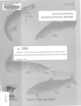 SH 10.? :A7 R65 I9b9 This Document Is Made Available Electronically by the Minnesota Legislative Reference Library As Part of an Ongoing Digital Archiving Project