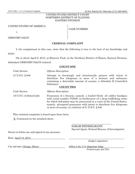 Criminal Complaint AUSA Patrick M