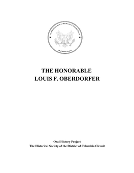 The Honorable Louis F. Oberdorfer