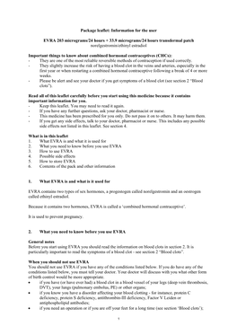 Package Leaflet: Information for the User EVRA 203 Micrograms/24