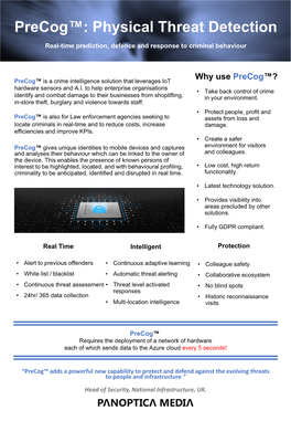 Precog™: Physical Threat Detection