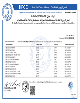 Doel Halal Certification Benecel