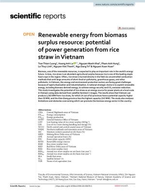 Renewable Energy from Biomass Surplus Resource