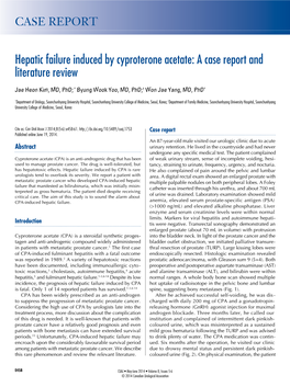 Hepatic Failure Induced by Cyproterone Acetate: a Case Report and Literature Review