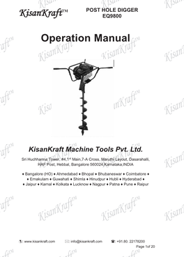Kisankrafttm Operation Manual