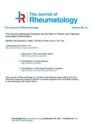 The Journal of Rheumatology Volume 89, No. Associated Inflammation