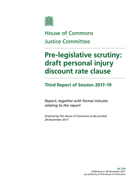 Pre-Legislative Scrutiny: Draft Personal Injury Discount Rate Clause