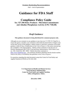 Guidance for FDA Staff