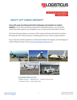 ​ ​Heavy Lift Cargo Aircraft