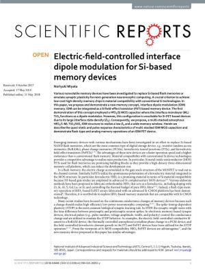 Electric-Field-Controlled Interface Dipole Modulation for Si-Based