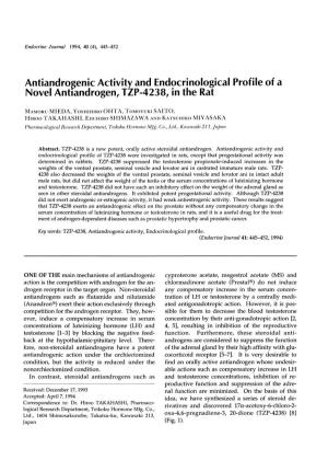 Activity and Endocrinological Novel Antiandrogen, TZP-4238