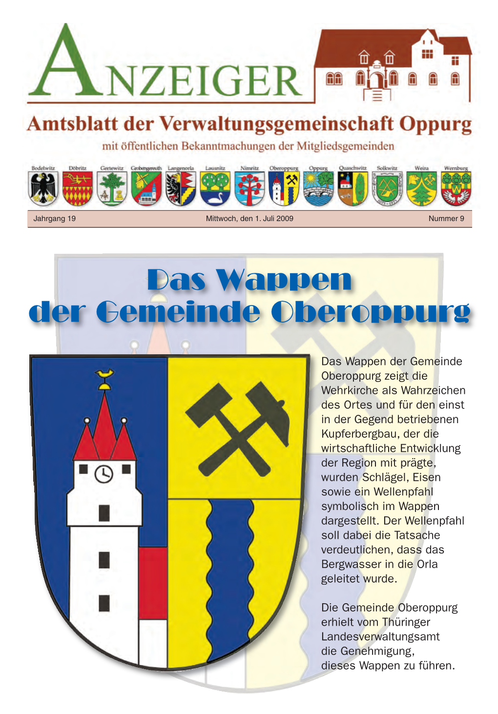 Das Wappen Der Gemeinde Oberoppurg