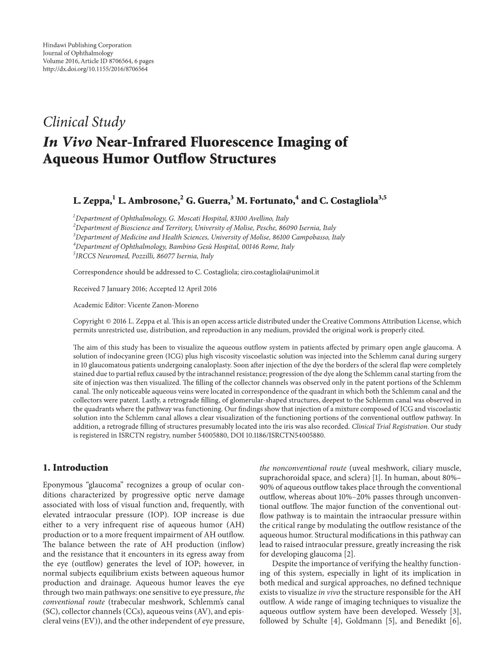 In Vivo Near-Infrared Fluorescence Imaging of Aqueous Humor Outflow Structures