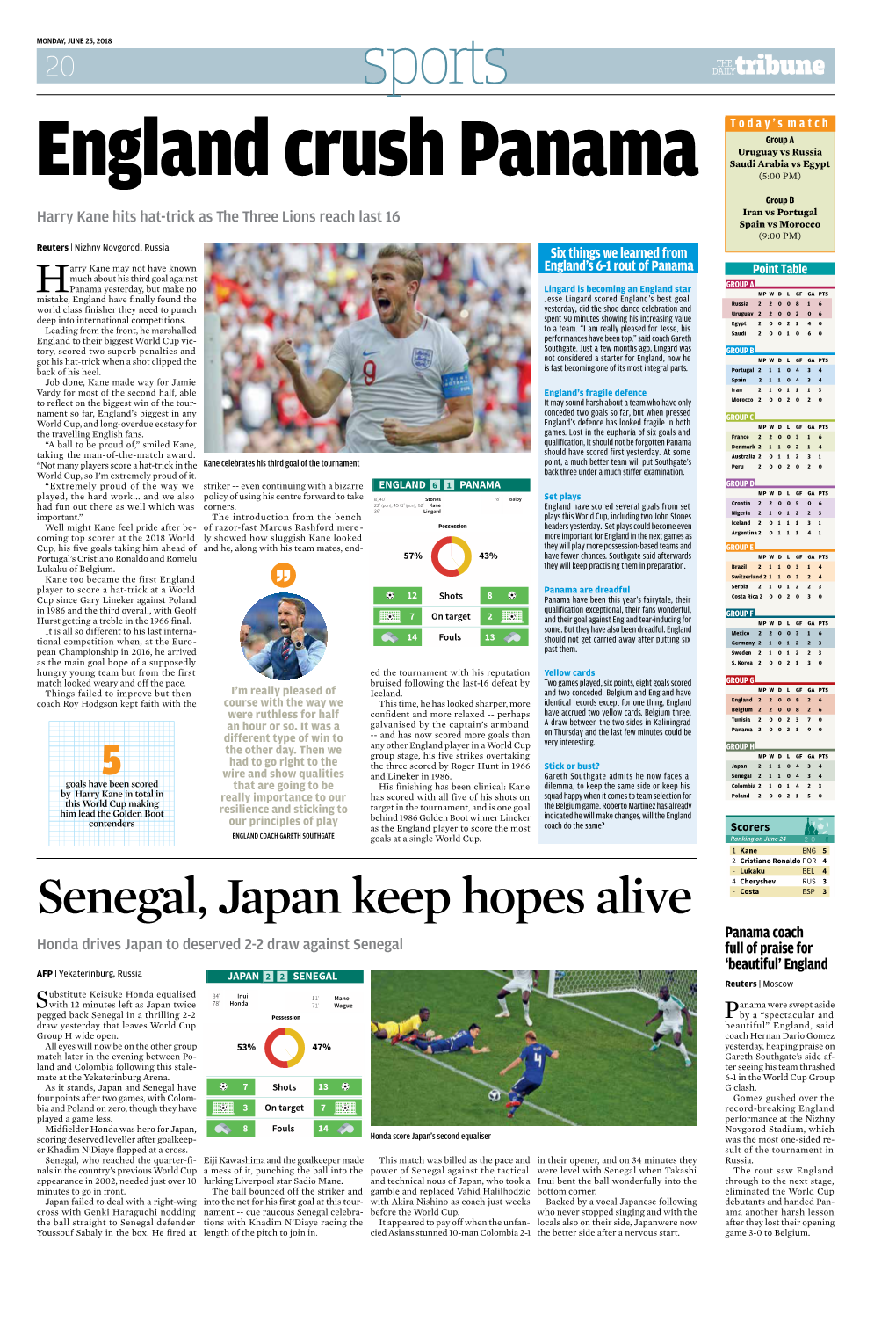 Senegal, Japan Keep Hopes Alive - Dzyuba RUS 2 - E