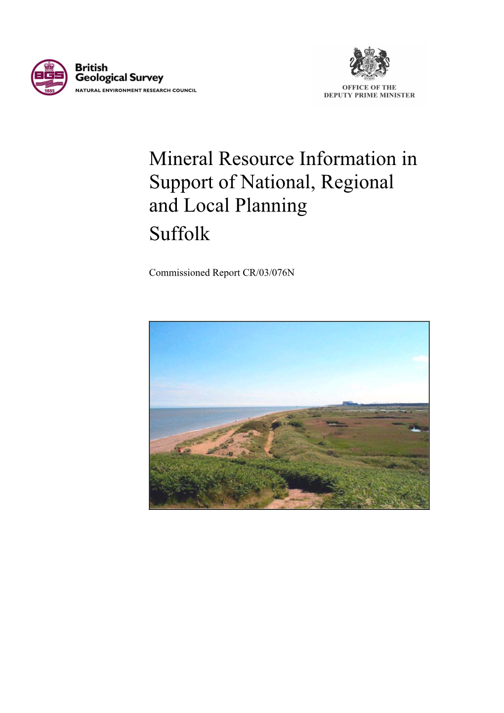 Mineral Resource Information in Support of National, Regional and Local Planning