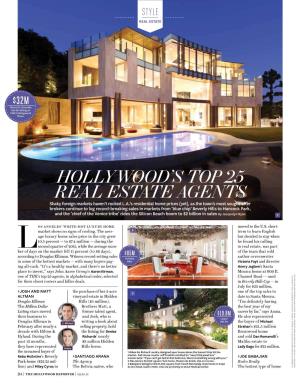 Hollywood's Top 25 Real Estate Agents