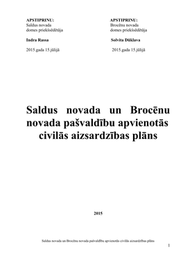 Saldus Novada Un Brocēnu Novada Pašvaldību Apvienotās Civilās Aizsardzības Plāns