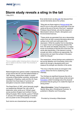 Storm Study Reveals a Sting in the Tail 1 May 2013