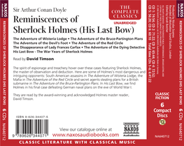 REMINISCENCES of SHERLOCK HOLMES (HIS LAST BOW) REMINISCENCES of SHERLOCK HOLMES (HIS LAST BOW) Reminiscences of Sherlock Holmes (His Last Unabridgedbow)