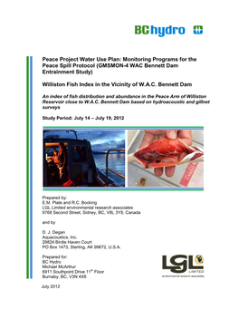 Williston Fish Index in Vicinity of WAC Bennett Dam | Final | July 2012