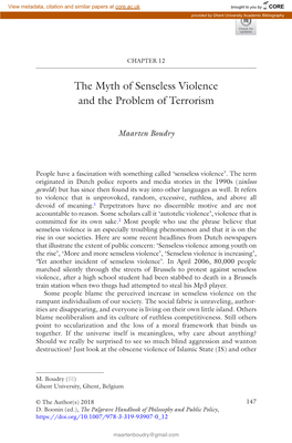 The Myth of Senseless Violence and the Problem of Terrorism