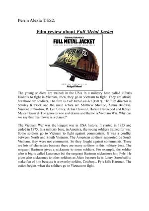 Film Review About Full Metal Jacket