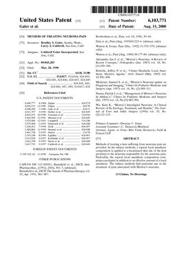United States Patent (19) 11 Patent Number: 6,103,771 Galer Et Al