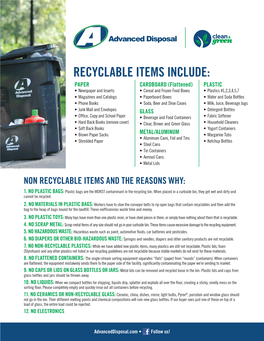 Recyclable Items Include