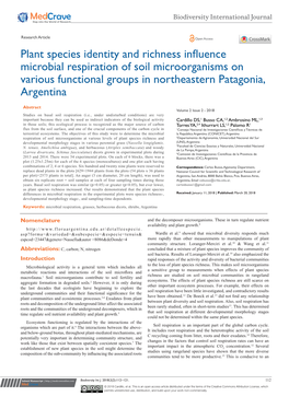 Plant Species Identity and Richness Influence Microbial Respiration of Soil Microorganisms on Various Functional Groups in Northeastern Patagonia, Argentina