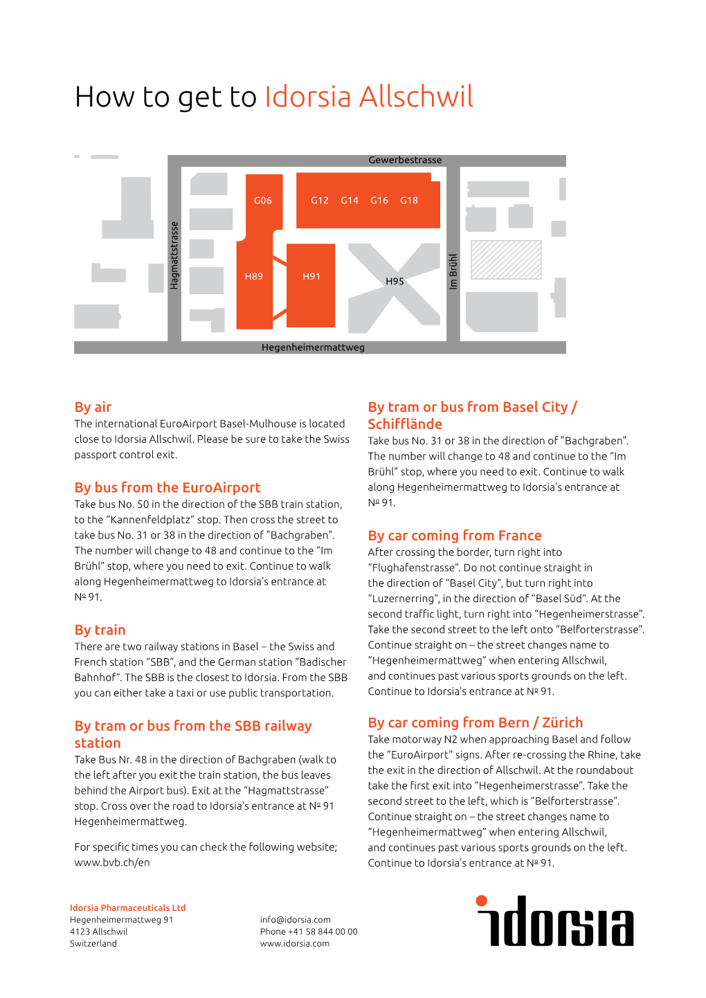 How to Get to Idorsia Allschwil