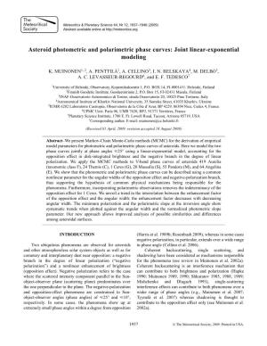 Asteroid Photometric and Polarimetric Phase Curves: Joint Linear-Exponential Modeling