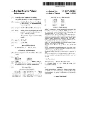 (12) United States Patent (10) Patent No.: US 8,357,385 B2 Laronde Et Al