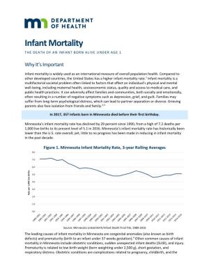 Infant Mortality the DEATH of an INFANT BORN ALIVE UNDER AGE 1