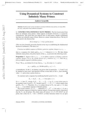 Using Dynamical Systems to Construct Infinitely Many Primes