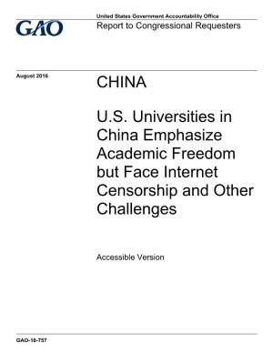 US Universities in China Emphasize