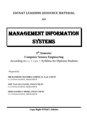 Management Information Systems: an Overview