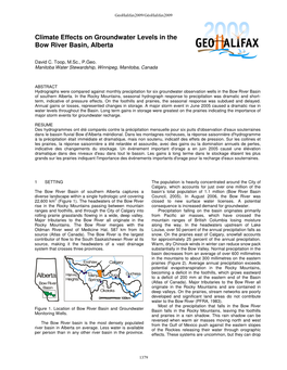 Climate Effects on Groundwater Levels in the Bow River Basin, Alberta
