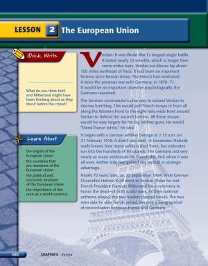 LESSON 2 the European Union the European Union T