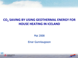 Co Saving by Using Geothermal Energy For