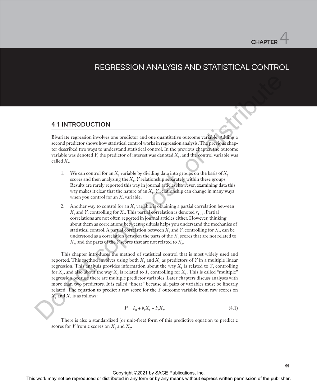 Regression Analysis and Statistical Control