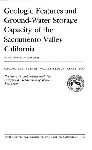 Geologic Features and Ground-Water Storage Capacity of the Sacramento Valley California