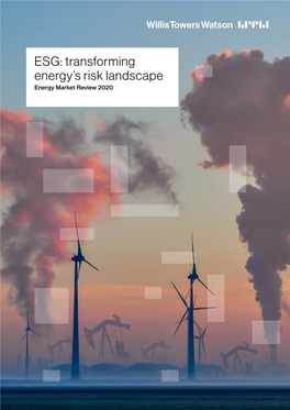 ESG: Transforming Energy’S Risk Landscape Energy Market Review 2020