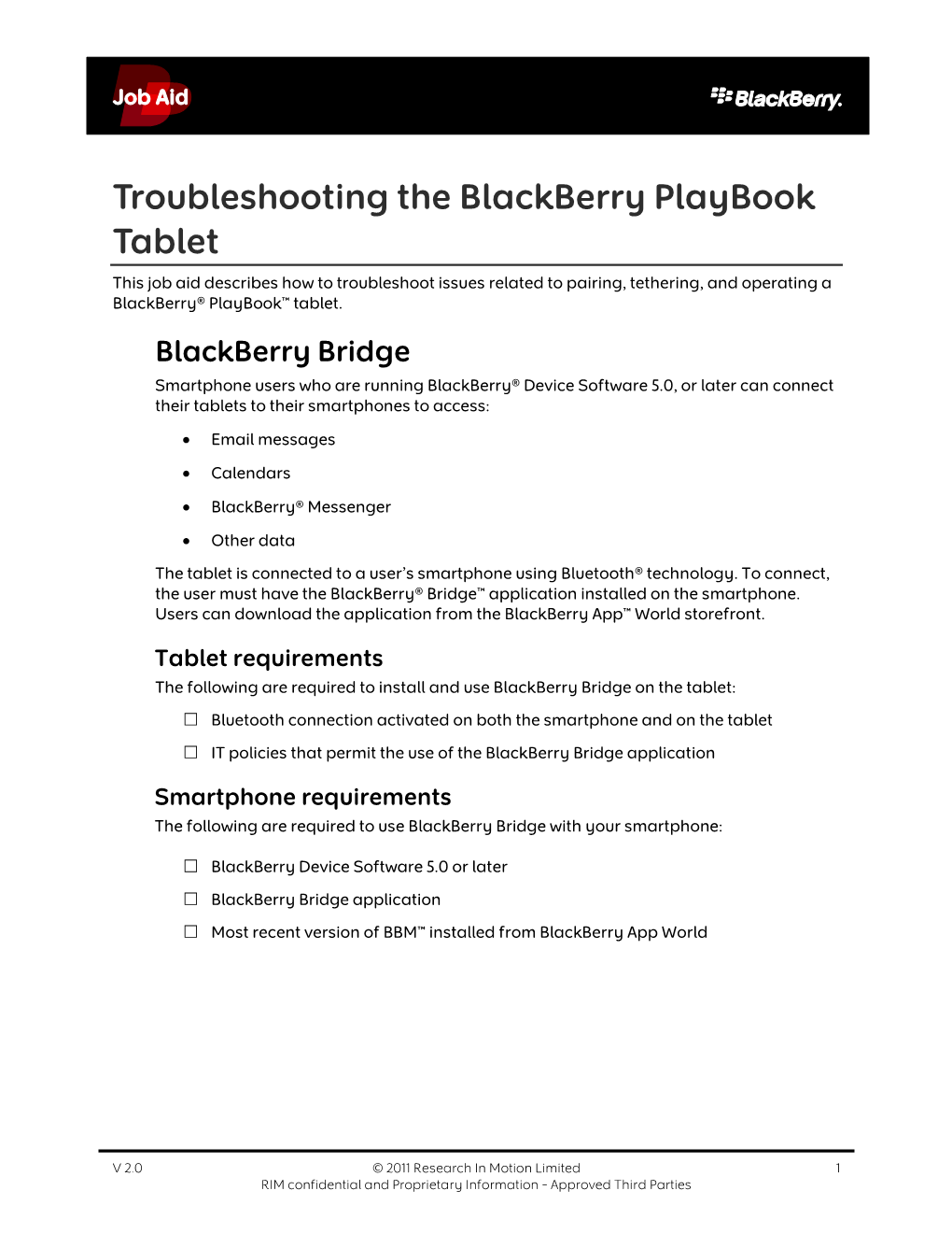 Troubleshooting the Blackberry Playbook Tablet