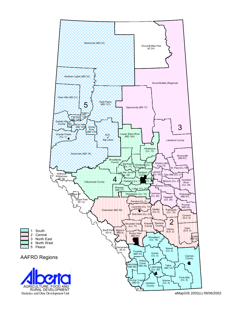 AAFRD Regions County Willow Creek 1 Ranchland Taber (MD 66) (MD 26) Lethbridge (MD 14) (Co