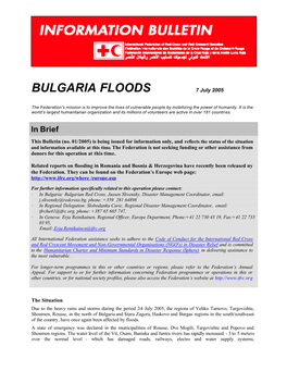 BULGARIA FLOODS 7 July 2005