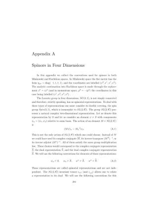 Appendix a Spinors in Four Dimensions