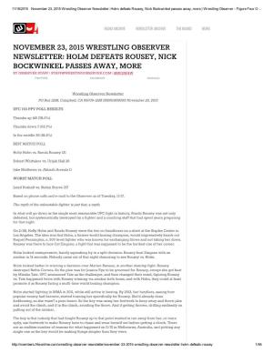 November 23, 2015 Wrestling Observer Newsletter
