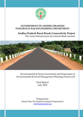 Andhra Pradesh Rural Roads Connectivity Project the Asian Infrastructure Investment Bank Assisted