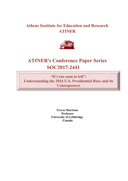 ATINER's Conference Paper Series SOC2017-2441