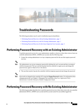Troubleshooting Passwords